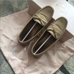 Prada moccasin driving loafers leather shoes